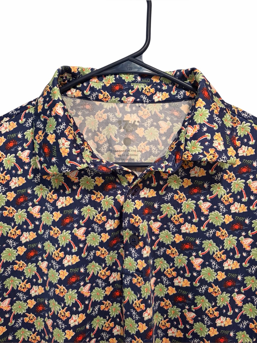 1764 Men's Floral Golf Polo. Size large. Good condition - Picture 2 of 5